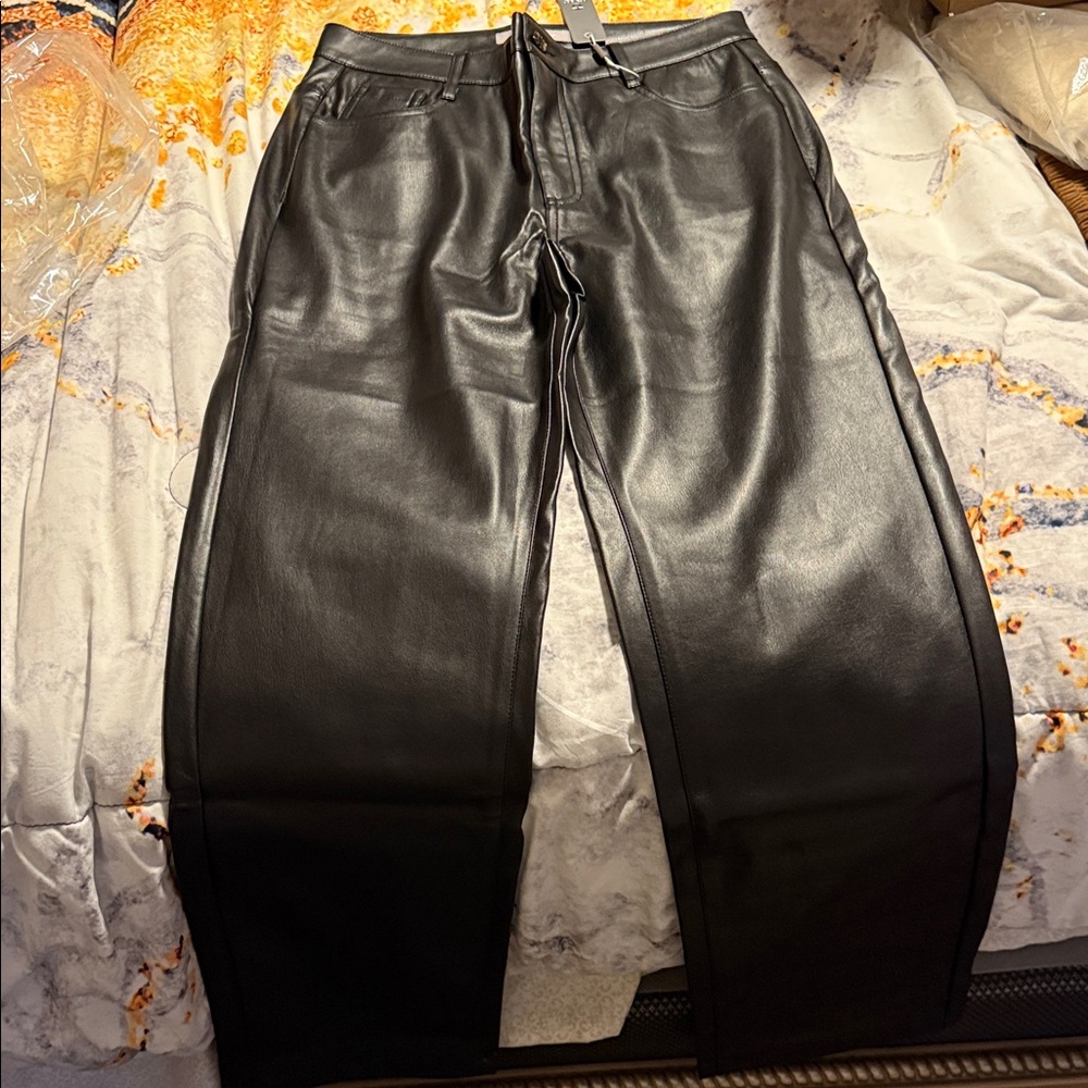 Tractr Black Faux Leather Pants